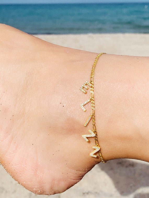 Diamond on sale initial anklet