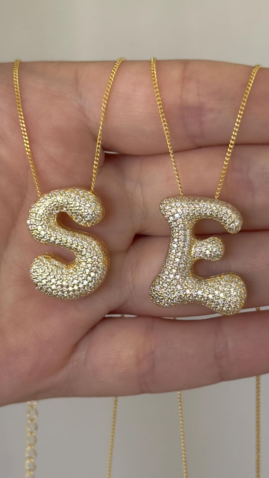ネックレス・ペンダント Bubble Letter Necklace 925 Sterling Silver Bubble Letter Women's Necklace, Initial