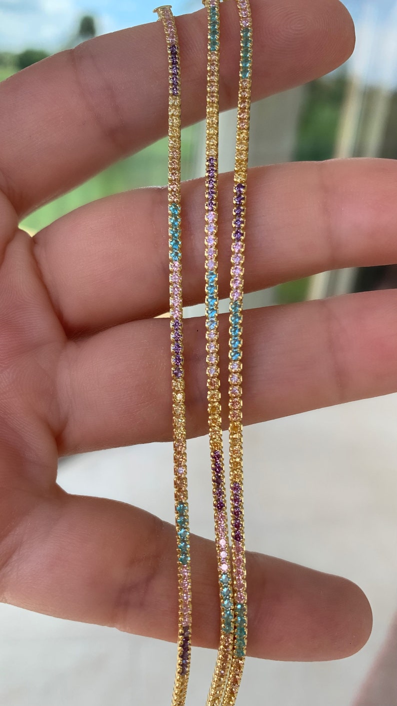 Tennis Necklace Choker Tennis Chain Crystal Choker Necklace Etsy