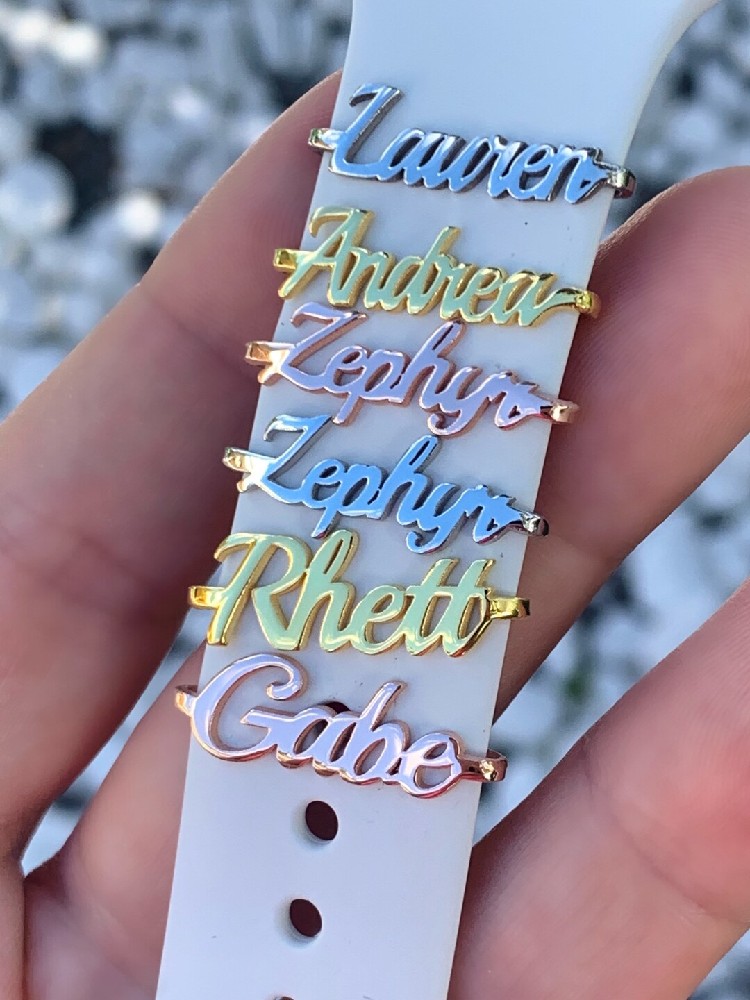 Personalized Apple Watch Band Charm Watch Name Charm Etsy