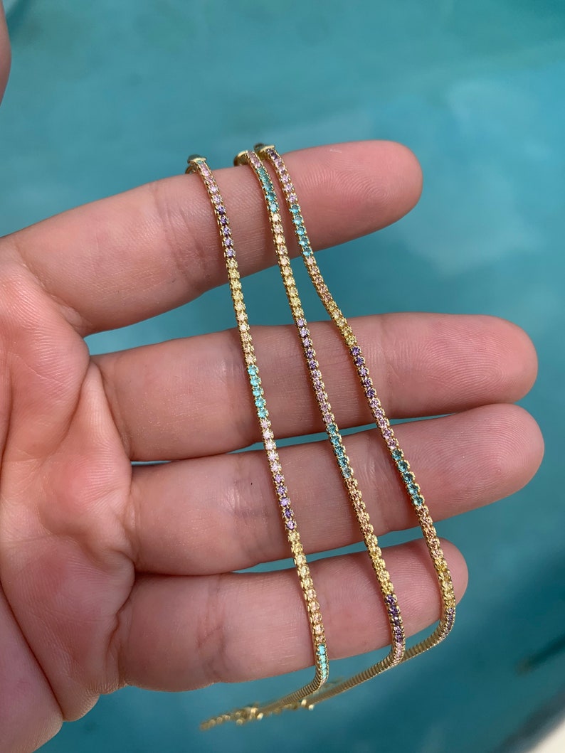 Tennis Necklace Choker Tennis Chain Crystal Choker Necklace Etsy