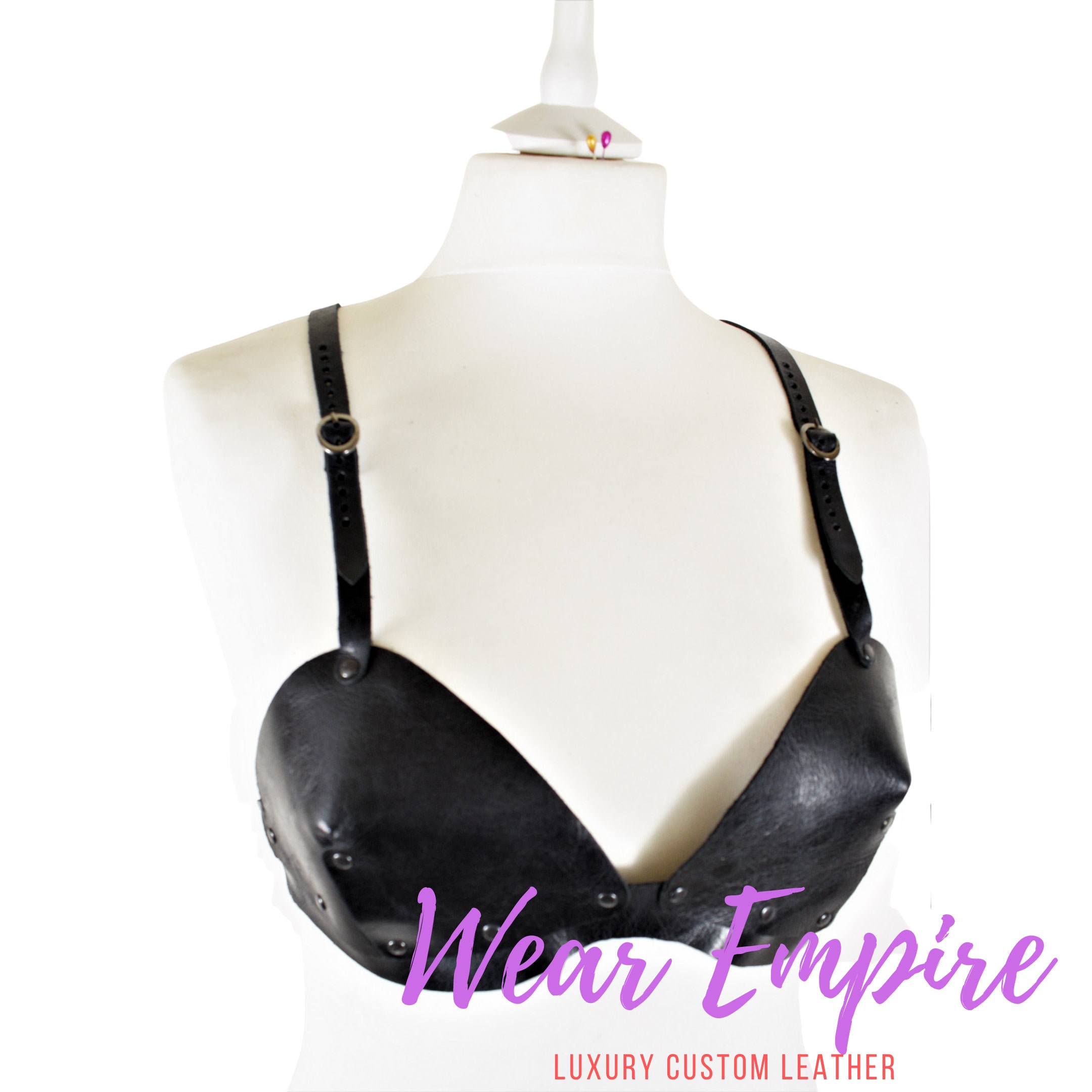 Body Hochglanz-Leder Look - Verstellbarer Hals-BH Für Dessous & Fetisch