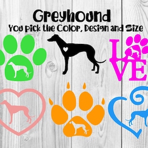 Greyhound Heartbeat Lifeline Paw Decal Sticker for Car Window 8 Inch BG 301 