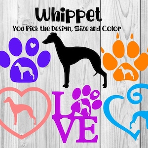 Whippet Decal | Whippet Dog Decal | Car Decal | Dog Decal | Dog Breed | Dog Sticker | Car Window Decal | YETI Tumbler | Car Sticker |