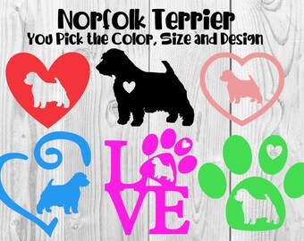 Norfolk Terrier Decal | Norfolks Decal | Terrier Decal | Dog Decal | Dog Breed | Dog Sticker | Car Window Decal | Car decal | Dogs | dog mom