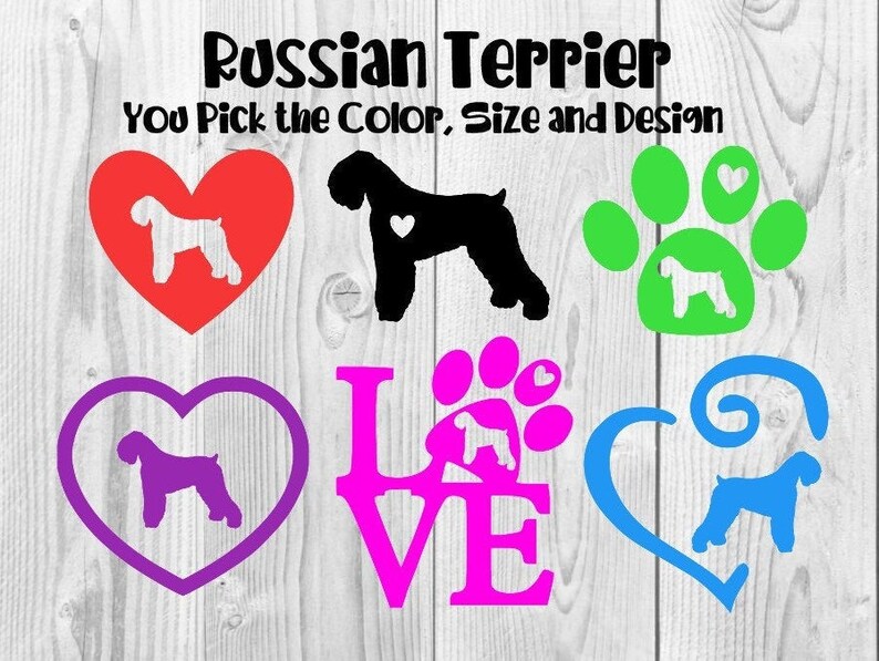 Black Russian Terrier Dog Decal Black Pearl of Russia Dog Breed Decal Trailer Decal Car Window Decal YETI Decal Phone Decal image 1