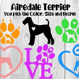 Airedale Terrier Dog Decal | Airedale Decal | Car Decal | Bingley Decal | Dog Sticker | Car Window Decal | YETI Decal | Dog Decal | Airedale