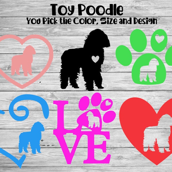 Toy Poodle Dog Decal | Dog Lover Decal | Dog Breed Decal | Decal For Car | Poodle Sticker | Dog Car Decal | Car Window Decal | YETI Decal