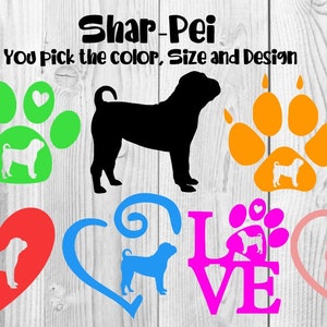 Shar-Pei Decal | Shar-Pei Sticker | Mini Pei Decal | Dog Decal | Shar-Pei Yeti | Car Window Decal | Carlin | Chinese Pug | Dutch Bulldog