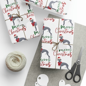 Holiday Greyhound Dog Wrapping Paper | Dog gift wrap | Christmas wrapping paper | dog lovers |Greyhound Gift Wrap | Greyhound Christmas wrap