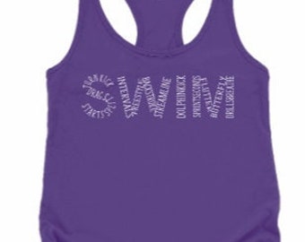 SWIMMING TANK TOP / Graphic Racerback Tanktop / Swimmer Gift / Swim Team / Coach Present