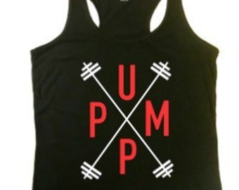 PUMP BARBELL SHIRT / Body Pump Shirt / Womens Racerback Tank or Muscle Tank