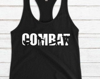 BODY COMBAT SHIRT / Débardeur dos nageur femme ou Muscle Tank Top / Les Mills Bodycombat / Kickboxing