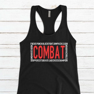COMBAT WORDS SHIRT / Body Combat Shirt / Womens Racerback Tank ou Muscle Tank image 1