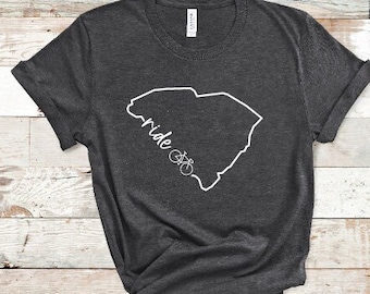 YOUR STATE CYCLING Tee Shirt / Graphic Bicycling T-shirt / Super Soft Bella Canvas Heathered Unisex Tee / Gift for Cyclist / Bike Rider