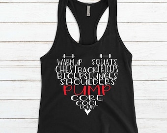 PUMP LOVE SHIRT / Pump Class Shirt / Womens Racerback Tank or Muscle Tank