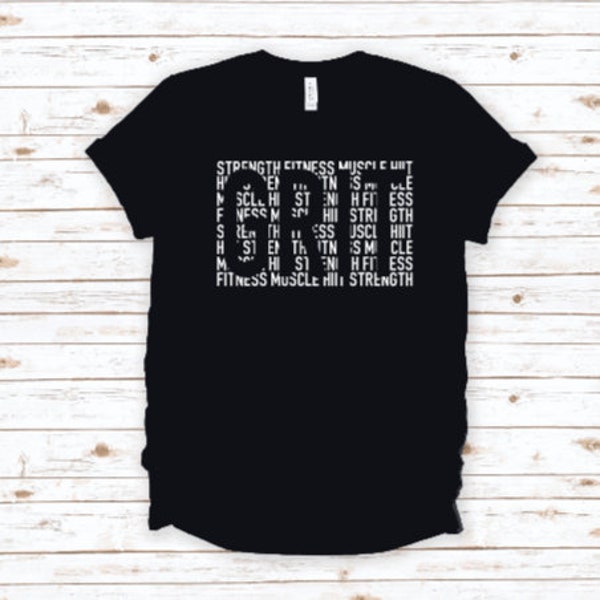 GRIT TEE SHIRT / Les Mills Grit Ausschnitt Unisex Kurzarm T-Shirt / Super weiches Gym Tshirt