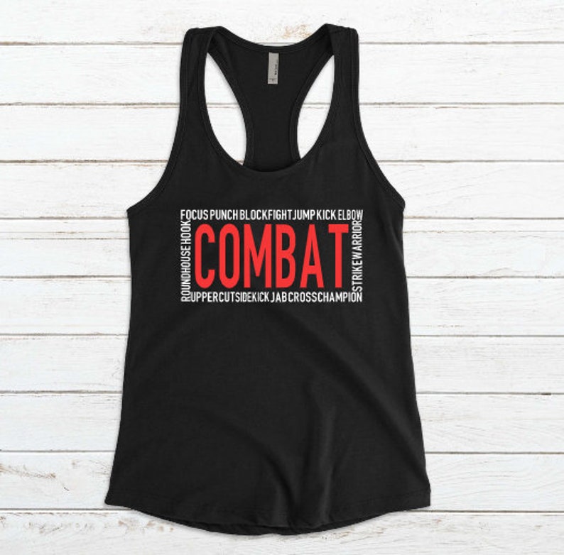 COMBAT WORDS SHIRT / Body Combat Shirt / Womens Racerback Tank ou Muscle Tank image 1