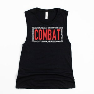 COMBAT WORDS SHIRT / Body Combat Shirt / Womens Racerback Tank ou Muscle Tank image 5