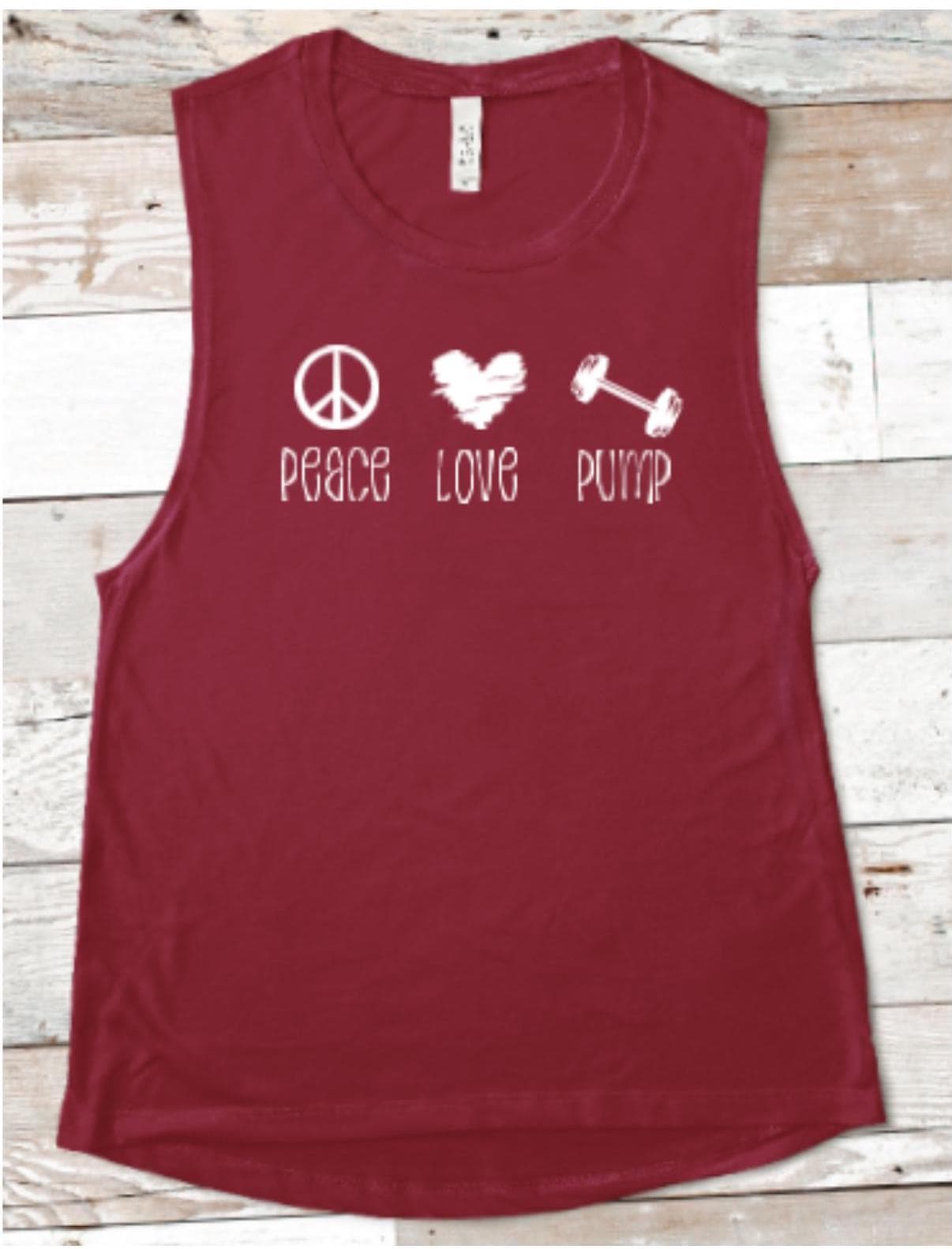 PEACE LOVE PUMP / Body Pump Muscle Tank / Bella Canvas Womens Top
