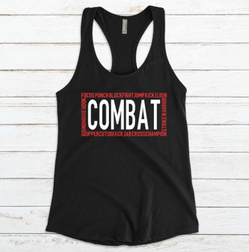 COMBAT WORDS SHIRT / Body Combat Shirt / Womens Racerback Tank ou Muscle Tank image 2
