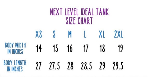 Barbell Apparel Size Chart