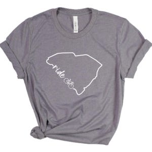 YOUR STATE CYCLING Tee Shirt / Graphic Bicycling T-shirt / Super Soft Bella Canvas Heathered Unisex Tee / Gift for Cyclist / Bike Rider