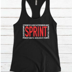 Sprint Words Racerback Tank Top - Cycling Class Shirt