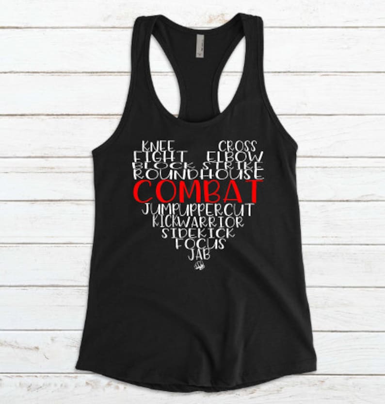 COMBAT LOVE SHIRT / Womens Muscle Tank or Racerback Tank image 4