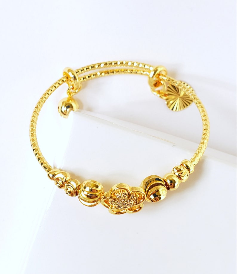 Baby and Toddlers Bangles 24k Gold Plated Adjustable - Etsy