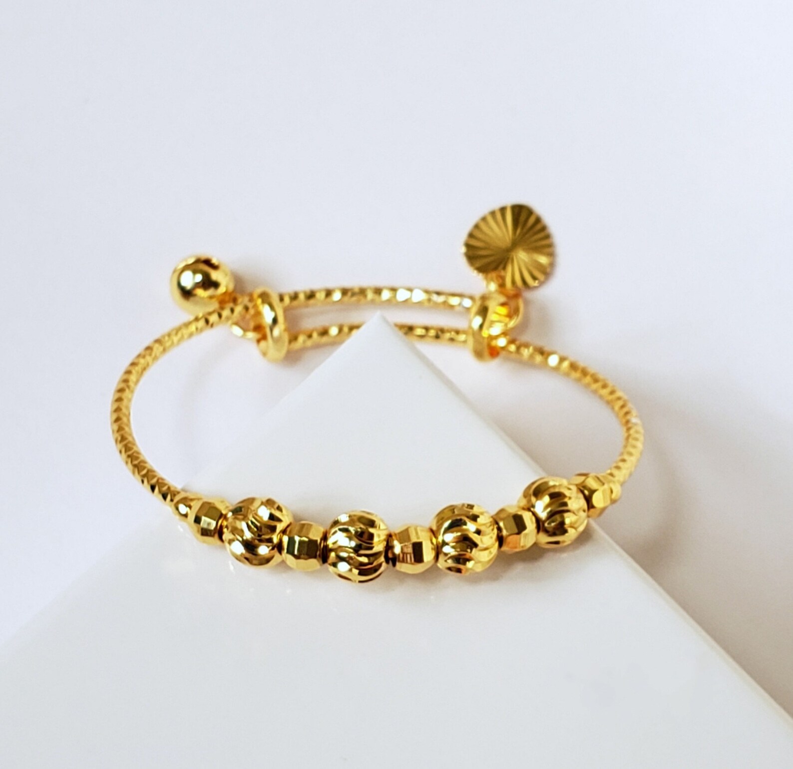 Baby and Toddlers Bangles 24k Gold Plated Adjustable Etsy