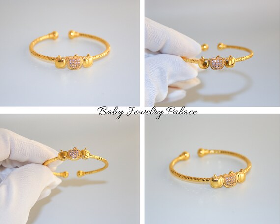 Newborn Baby/Children/Boys/Girls Bracelets Bangles 24k Gold Plated Ring Set