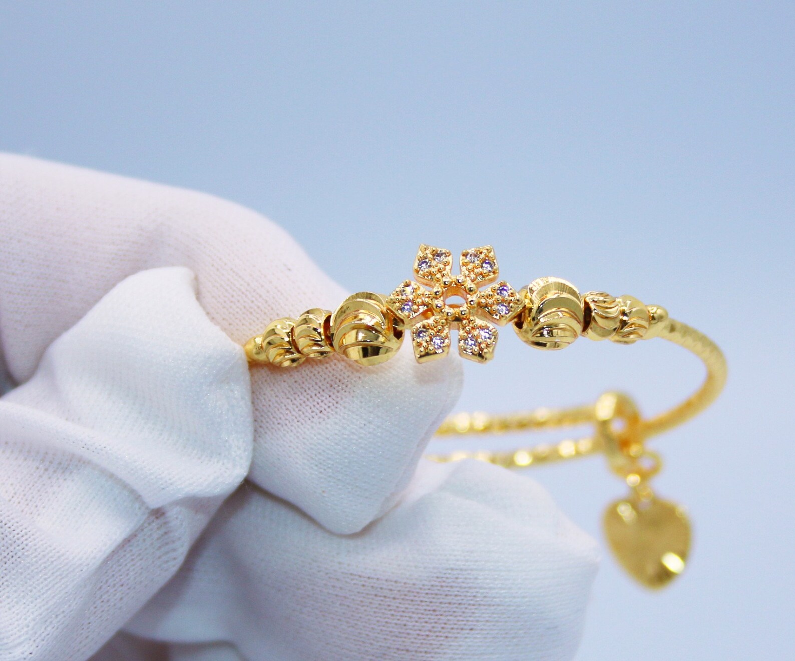 Baby & Toddlers Bangles 24k Gold Plated Bangles Adjustable Etsy