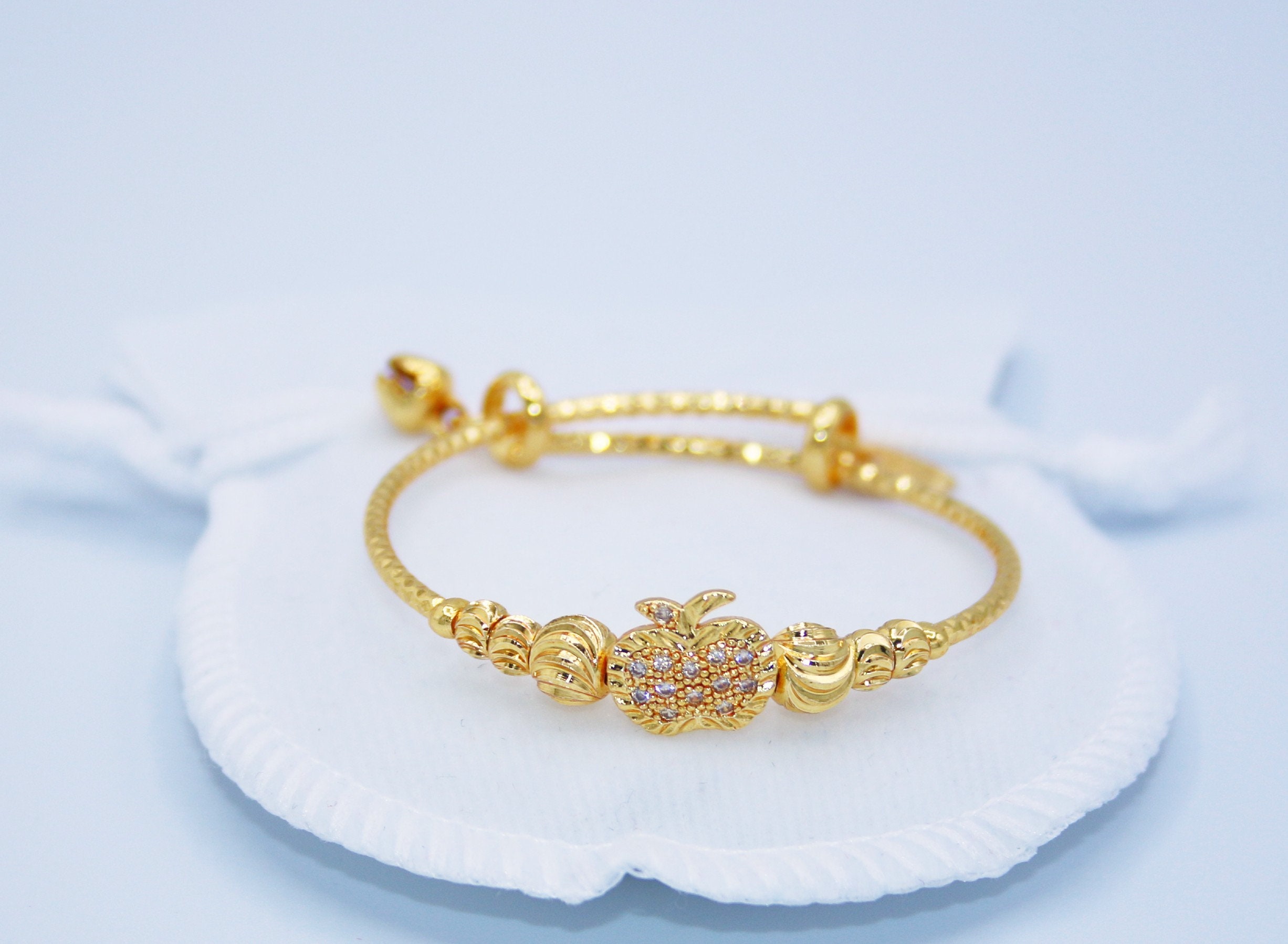 Baby/Toddler Girl Bangles 24k Gold Plated bangles Adjustable Etsy