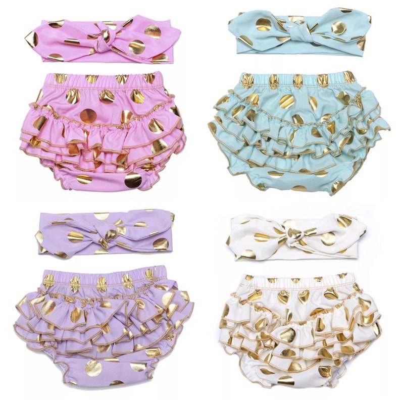 Baby Girl Polka Dot Ruffles Bloomers Sets