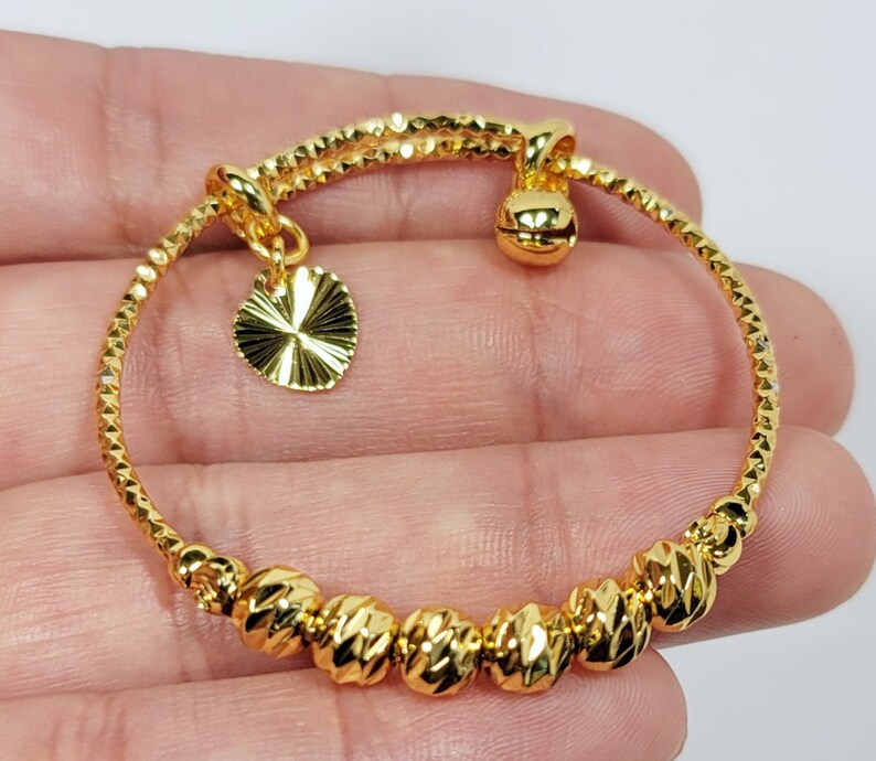 24K Gold Plated Baby Bangles Toddler Bangles Adjustable Etsy
