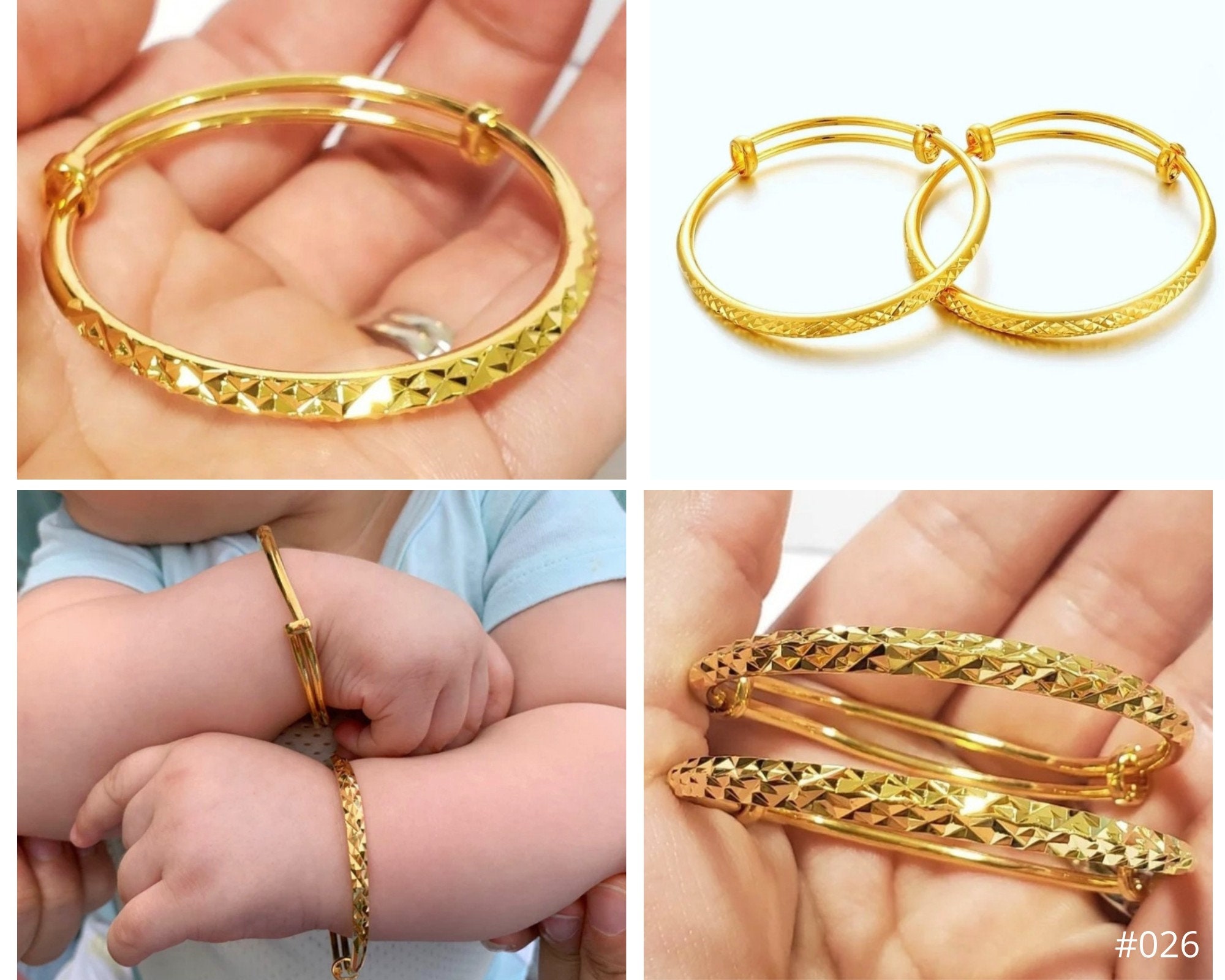 Baby Bangles Toddler Bangles 24k Gold Plated Bangles Etsy