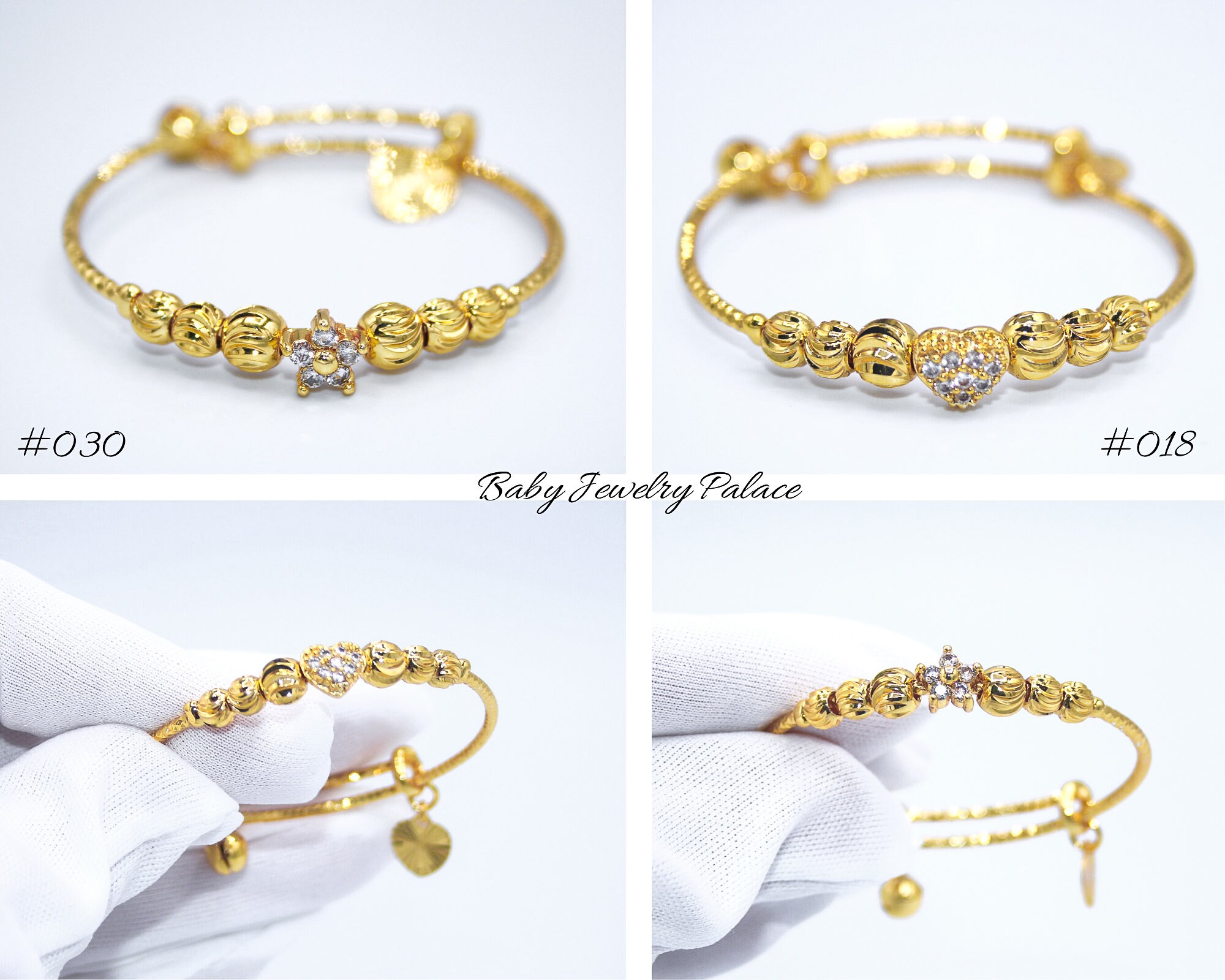 American Designs Rose Gold-Plated Bangle Bracelet Expandable Adjustable Baby  Kids Jewelry - Walmart.com