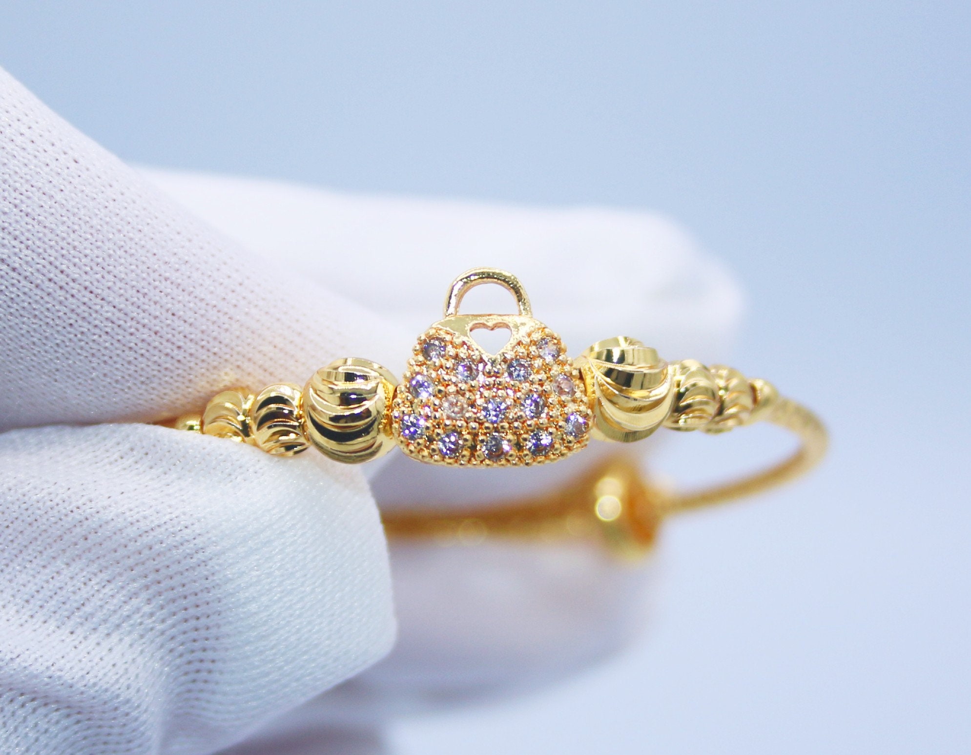 Baby/Toddler Girl Bangles 24k Gold Plated bangles Adjustable Etsy