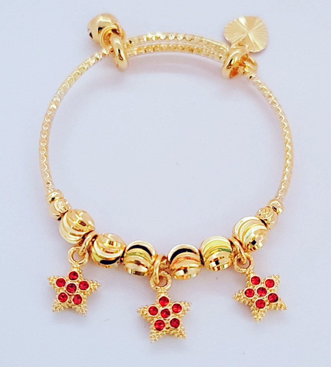 24K Gold Plated Baby Bangles Toddler Bangles Adjustable Etsy