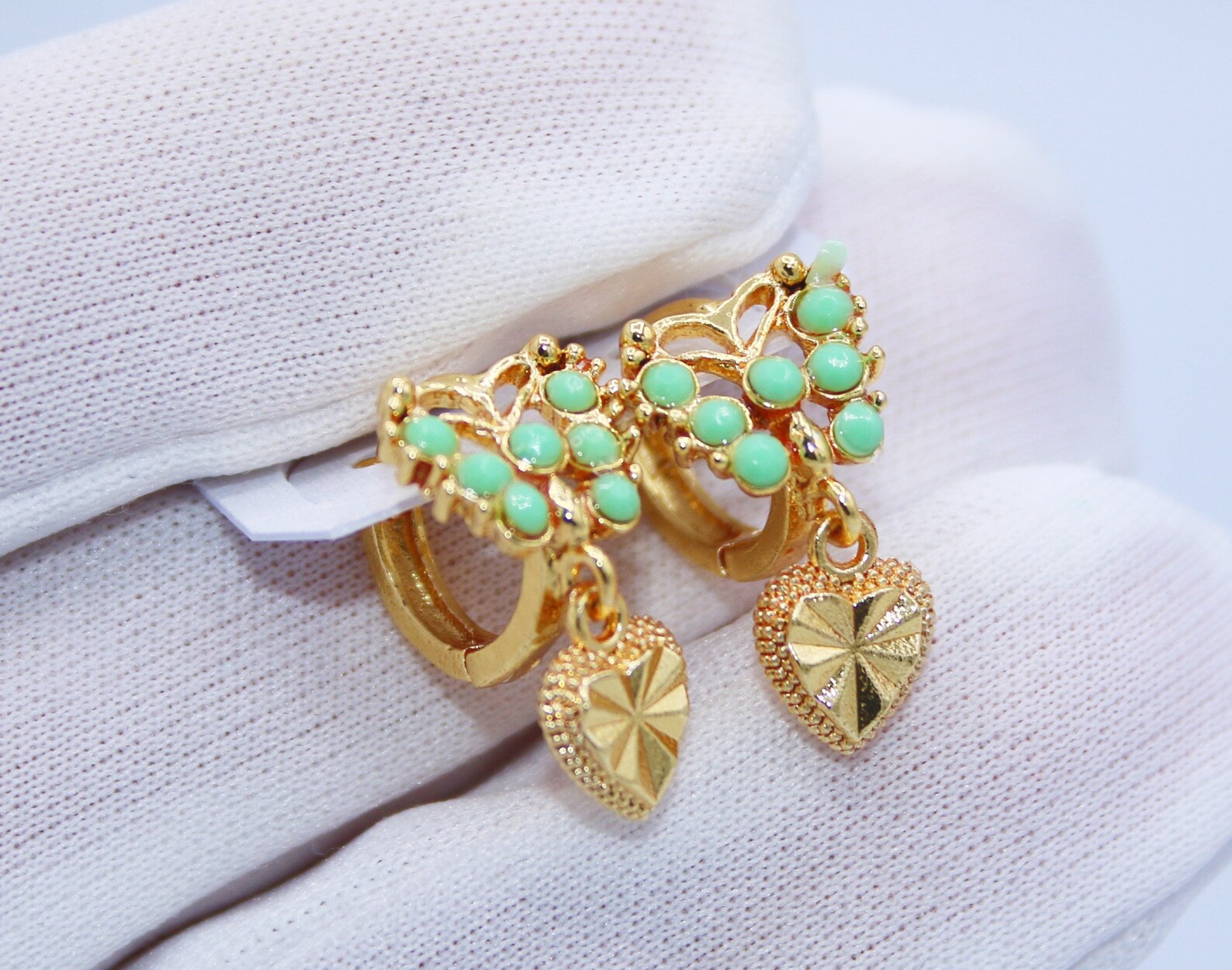 Little Girls Earrings 24k Gold Plated Children's Dangle Etsy