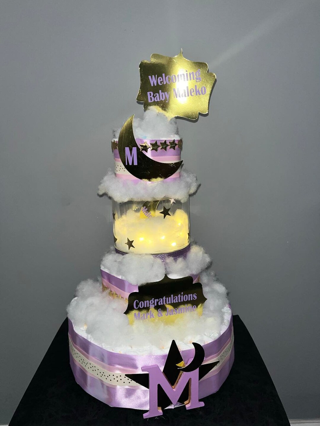 It Was All A Dream DIAPER CAKE Moon and Stars Etsy