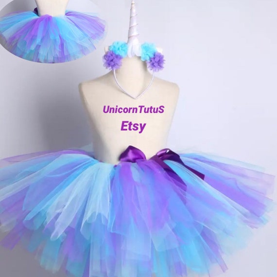Girls Sparkly Tulle Dance Ballet Fancy Dress Tutu Turquoise,Purple Age 4-5
