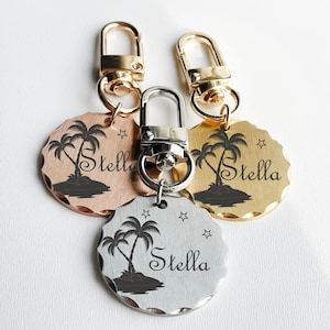 Personalized Palm Tree Pet ID Tag