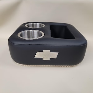Chevy Bowtie Cupholder, 2 Space SS /Stow Area, Non-Slip Base