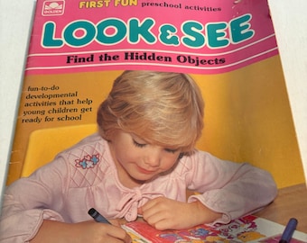 Vintage Look & See Vind de verborgen voorwerpen. Softcover 1982. LookSee