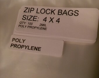 Sizes 6 x 4 Zip Bags 2 x 6 Zip Lock Bags /& 4 X 4 White Block Write On Zip Lock Bags Great For DIY Jewelry Crafters 3 Zip Lock Bags
