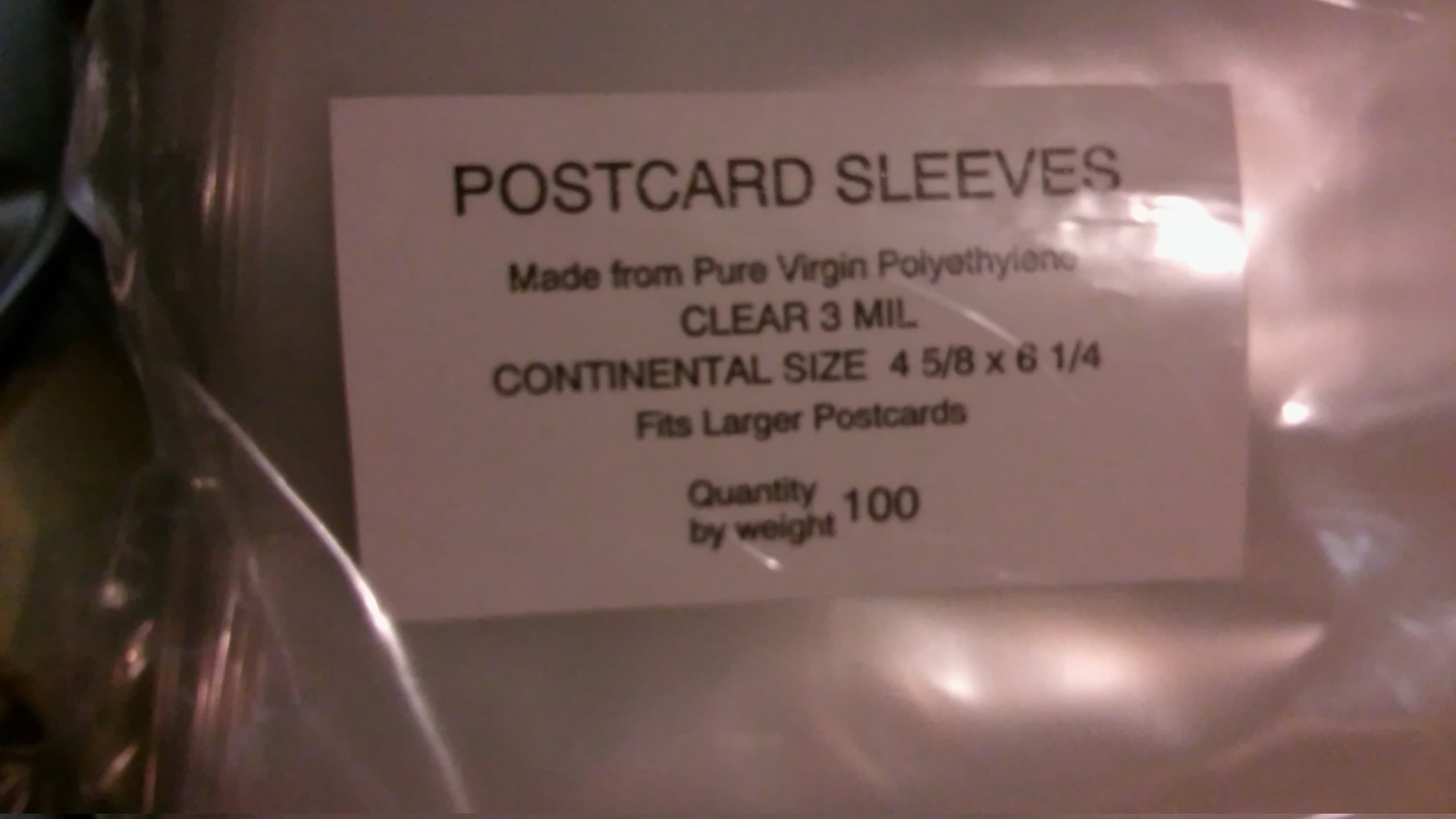 Pack of 100 Postcard Sleeves - Archival Soft 2-Mil Poly Sleeves