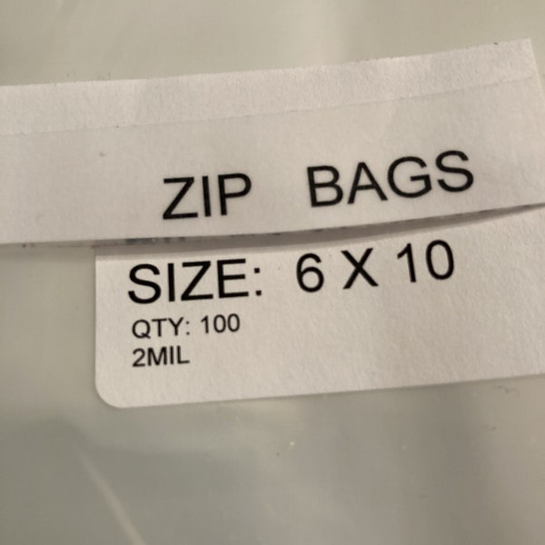 100 Zip Bags Reclosable 6" x 10"  Clear 2 mil    2M610