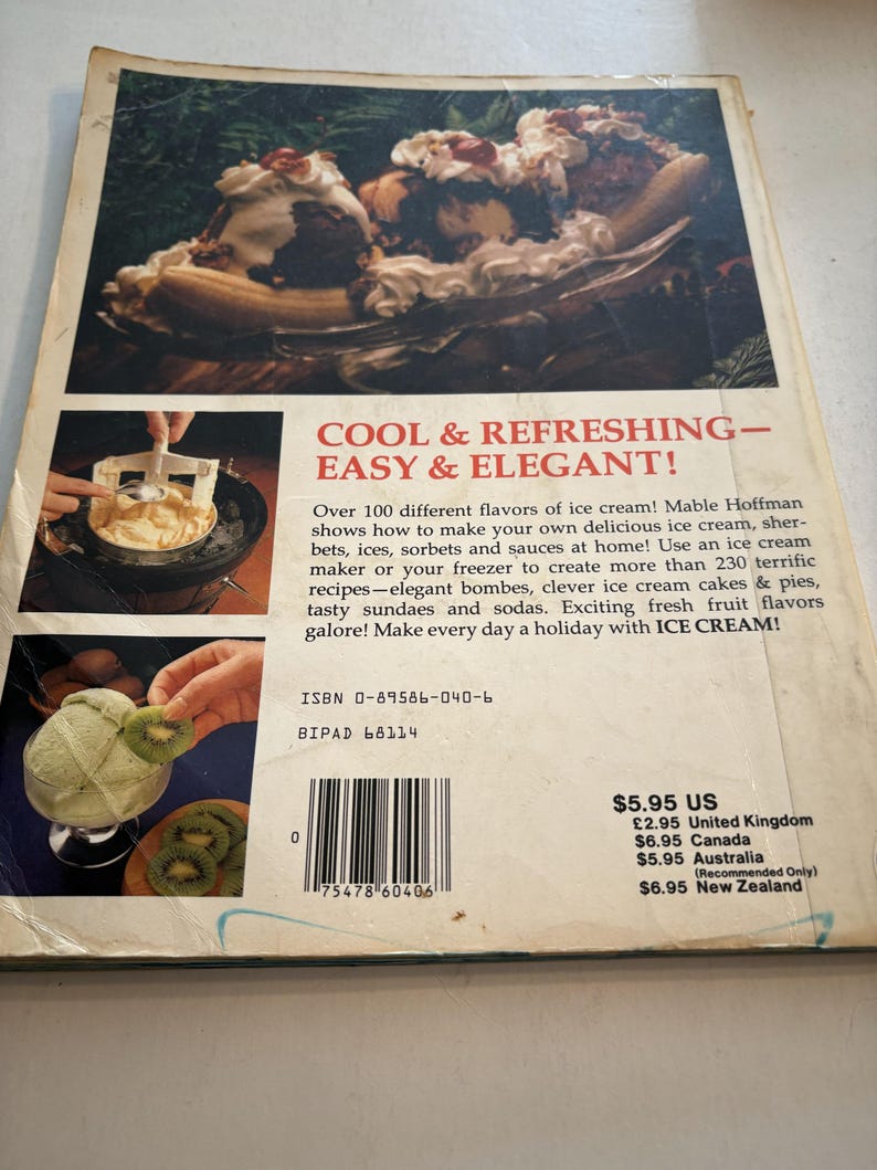 Vintage Ice Cream by Mable & Gar Hoffman. Softcover 1981. Icecream - Etsy